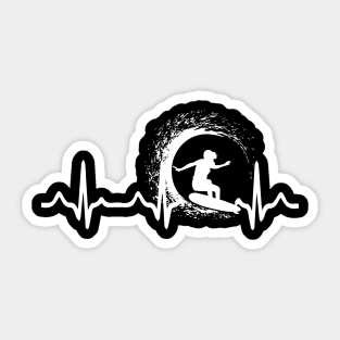 Heartbeat Surfer Sticker